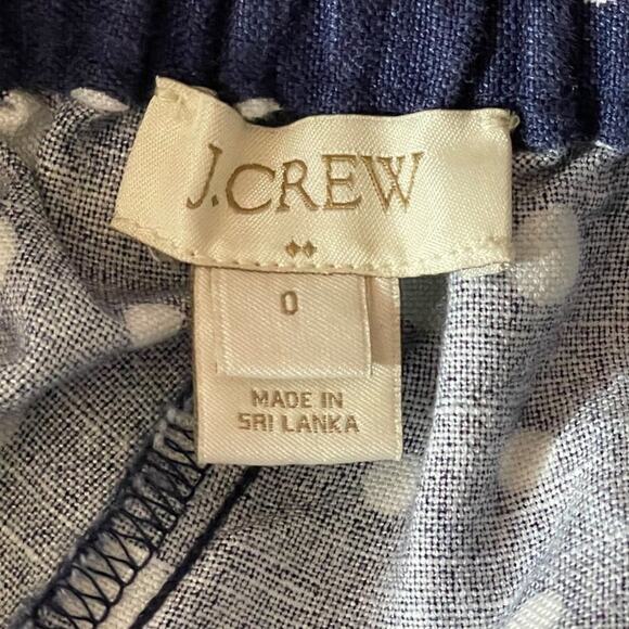 J. Crew Factory Navy & White Polka Dot Linen Blend Shorts Size 0 - Picture 4 of 7